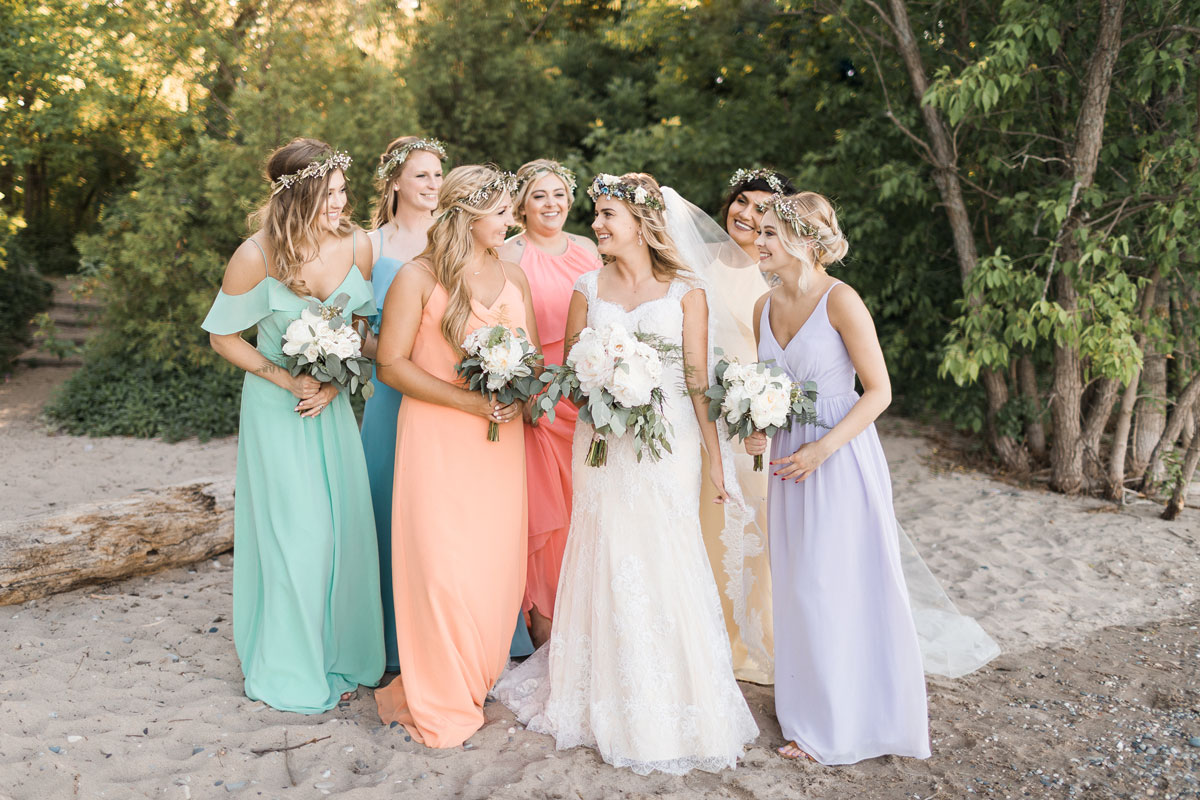 Pastel Bridesmaids Dresses For Beach Wedding Wisconsin Bride Wi