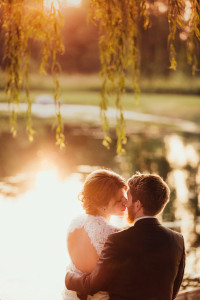 sunset bride and groom photos