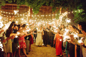 Willow Pond Wedding Photo with sparklers