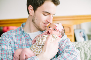 newborn with dad photo