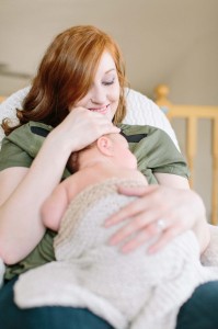 mom in rocking chair with baby photo james stokes photography