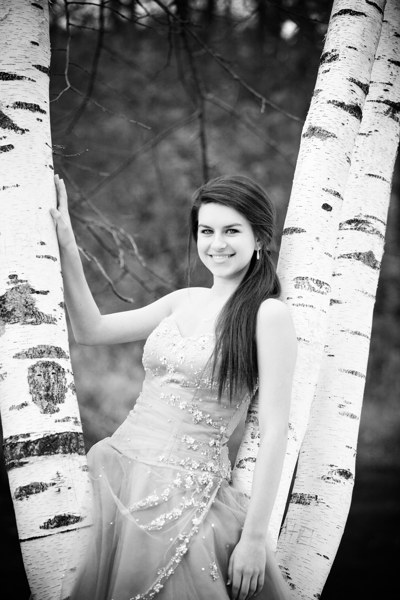 prom dress senior photo by birch tree wisconsin 