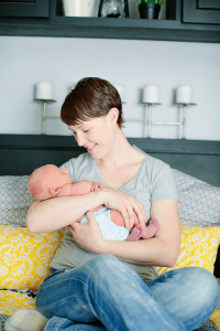 mom with newborn baby photo