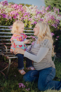 mother daughter photo with flowers lifestyle family photos