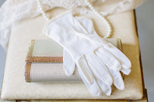 bride's gloves for wedding photo