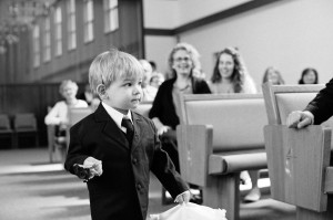 little boy at wedding ring bearer