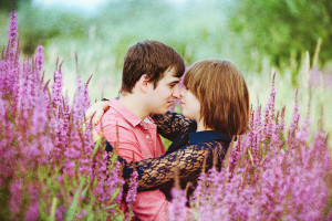 Wisconsin Northwoods Engagement Photos Taken in Field