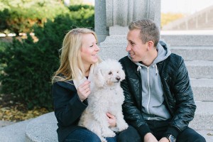 Couple photos with dog