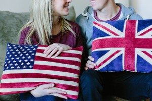 British Flag vs. American Flag engagement photos