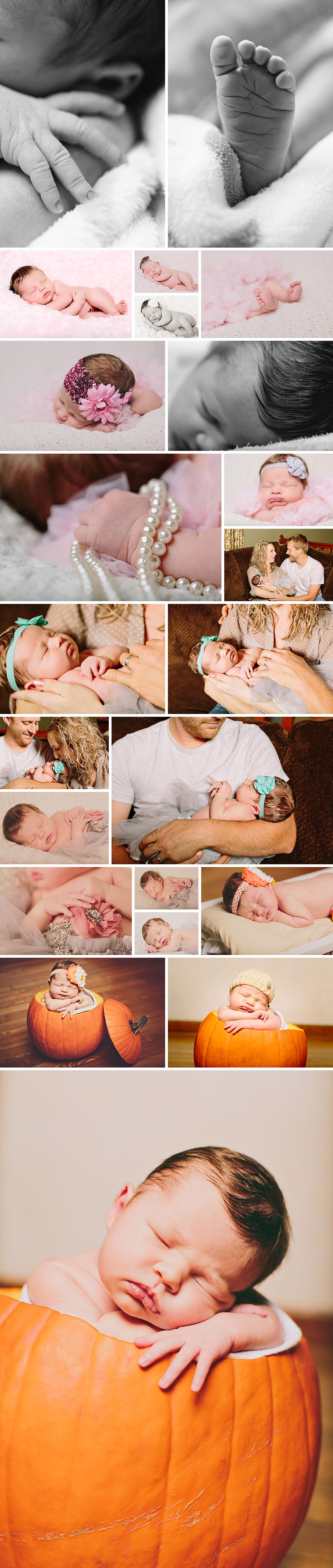 Newborn Photos with pumpkins 