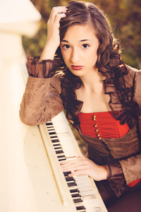 Senior Photos with piano at sunset james stokes colby high school senior