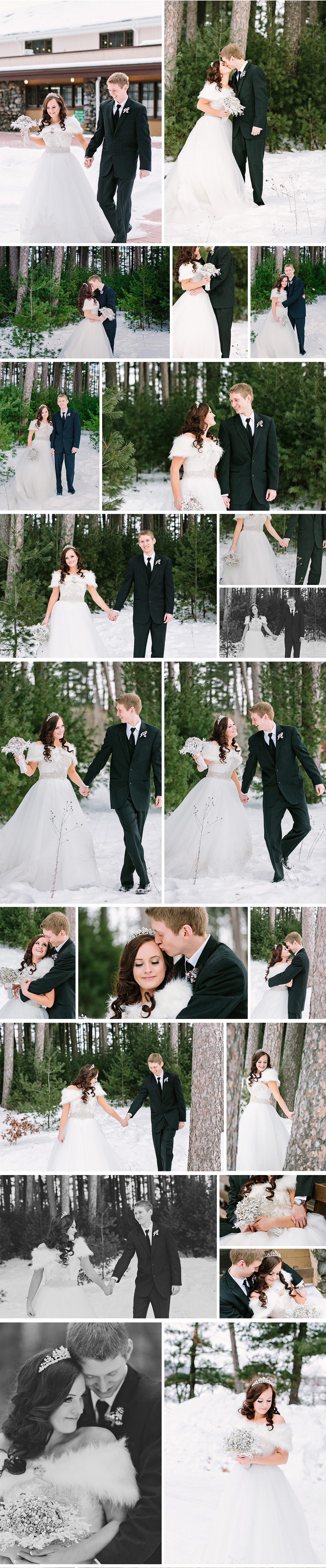 Winter Wedding Photos of couples in the snow 
