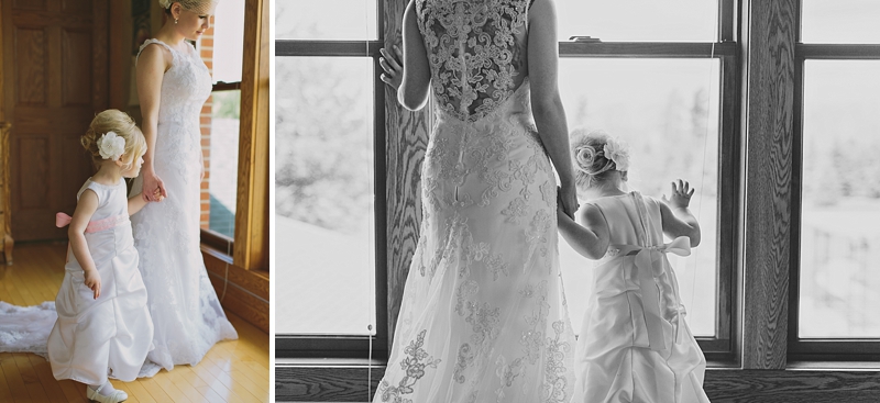 mother and daughter holding hands at wedding