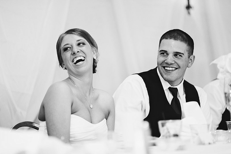 bride and groom laughing photo