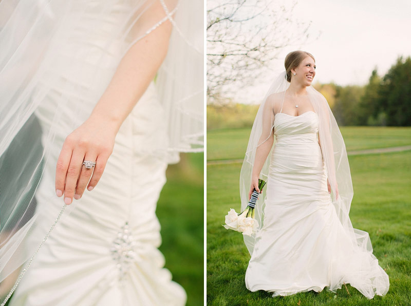 bride with long vail at wedding