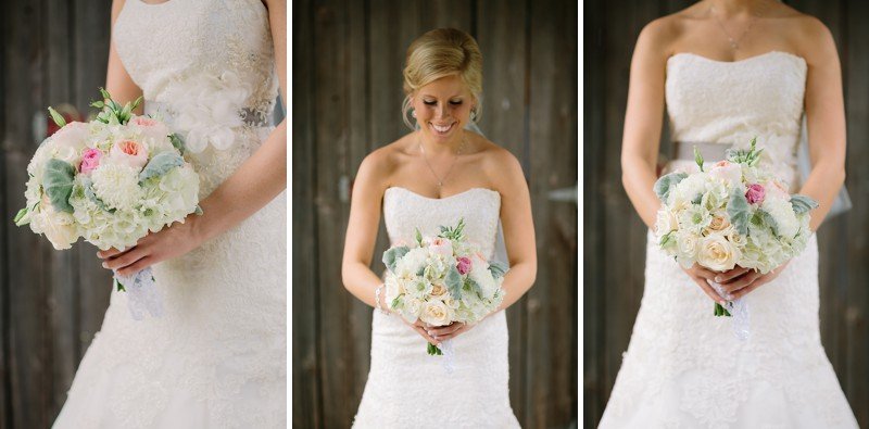 bride and groom at enchanted barn wedding