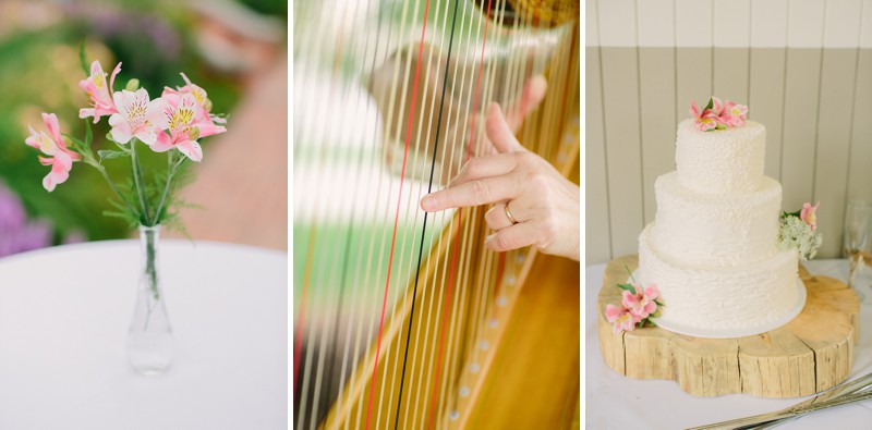 Harp at a garden wedding in wisconsin