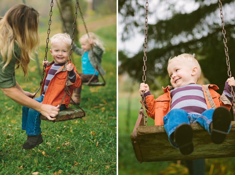 Children Playing on Swingset