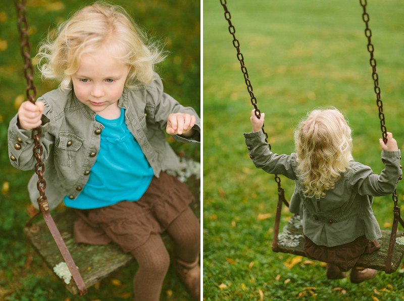 Children Playing on Swingset