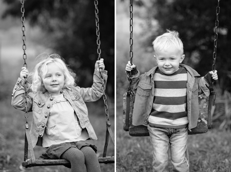 Children Playing on Swingset