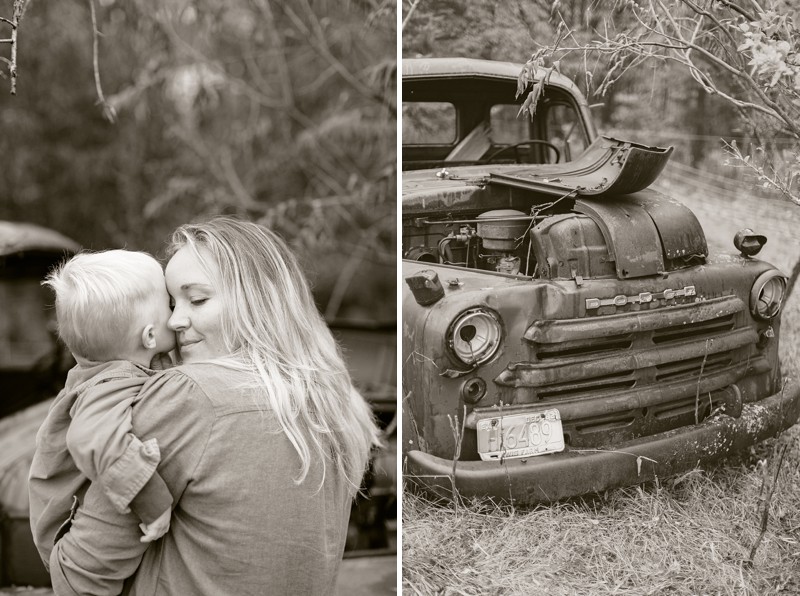 family photos with old truck