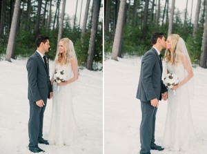 Winter Wedding Bride and Groom Outdoor Photo Ideas