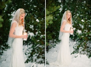 Winter Wedding Bride and Groom Outdoor Photo Ideas