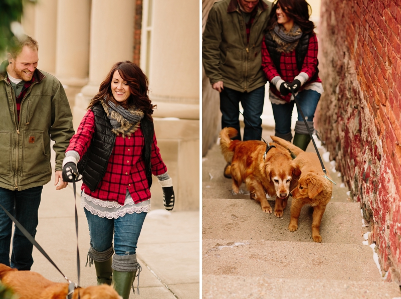 Winter Stylized Christmas Tree Cutting Shoot with dogs in the snow photos taken in Northern Wisconsin by James Stokes Photography