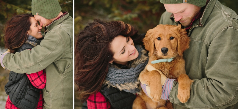 Outdoor winter engagement photo ideas Central WI - James Stokes