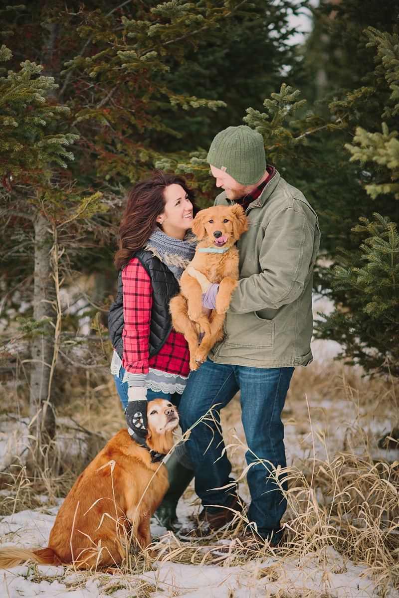 Outdoor winter engagement photo ideas Central WI - James Stokes