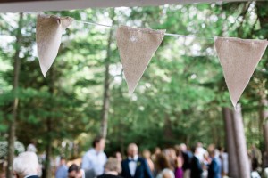 Cabin wedding in woods