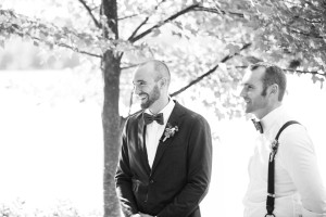 Cabin wedding in woods