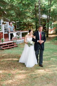 Cabin wedding in woods
