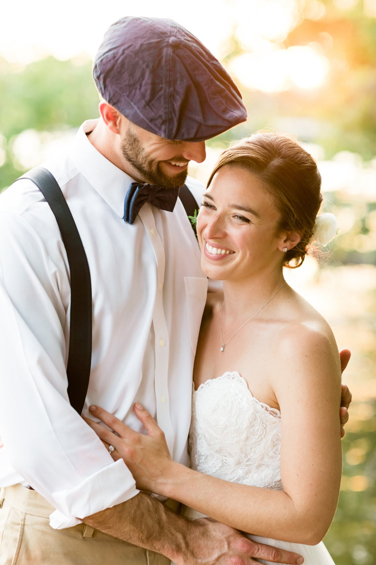 Couple on dock wedding photos