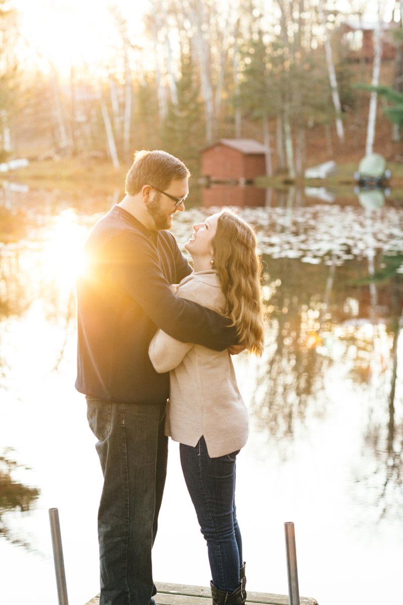 Northwoods Cabin Wisconsin Engagement Photos