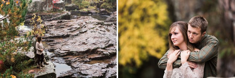 Rustic outdoor engagement photos in Northern Wisconsin