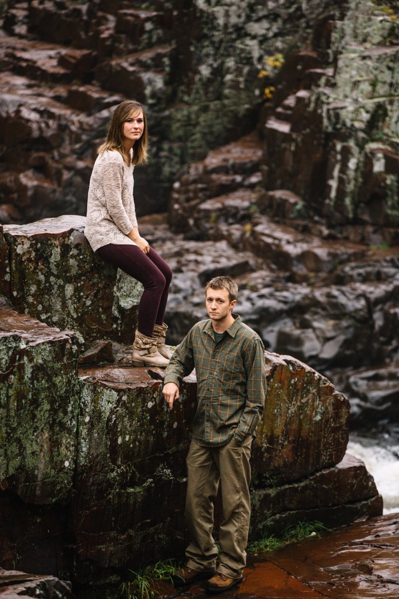 Rustic outdoor engagement photos in Northern Wisconsin