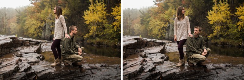 Rustic outdoor engagement photos in Northern Wisconsin