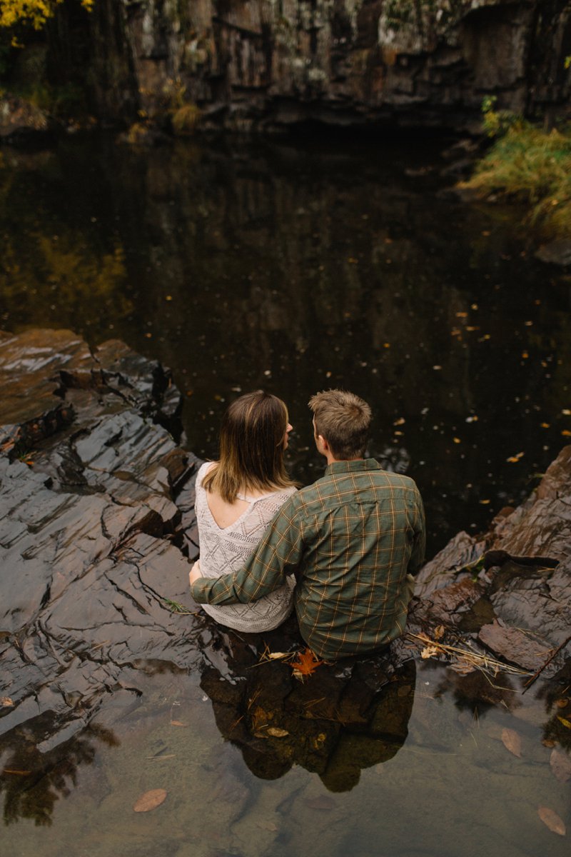 Rustic outdoor engagement photos in Northern Wisconsin