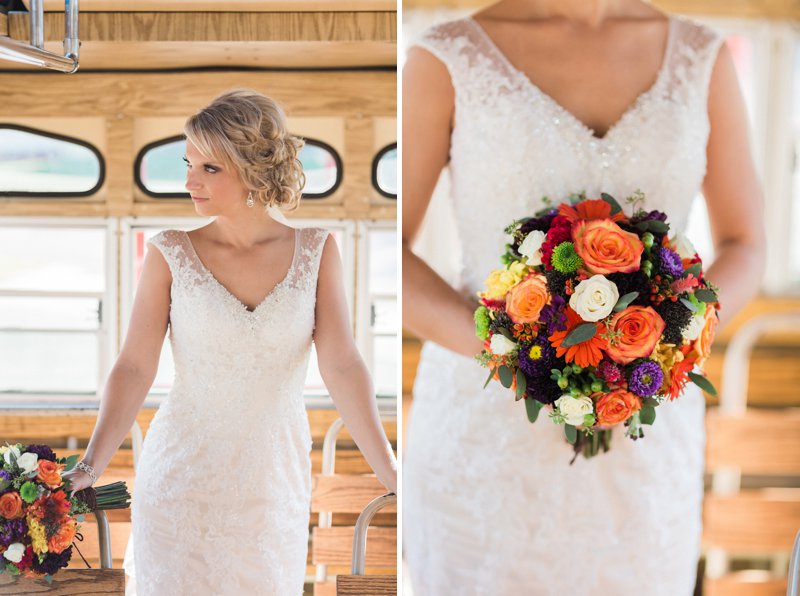 Bride on Trolley Car