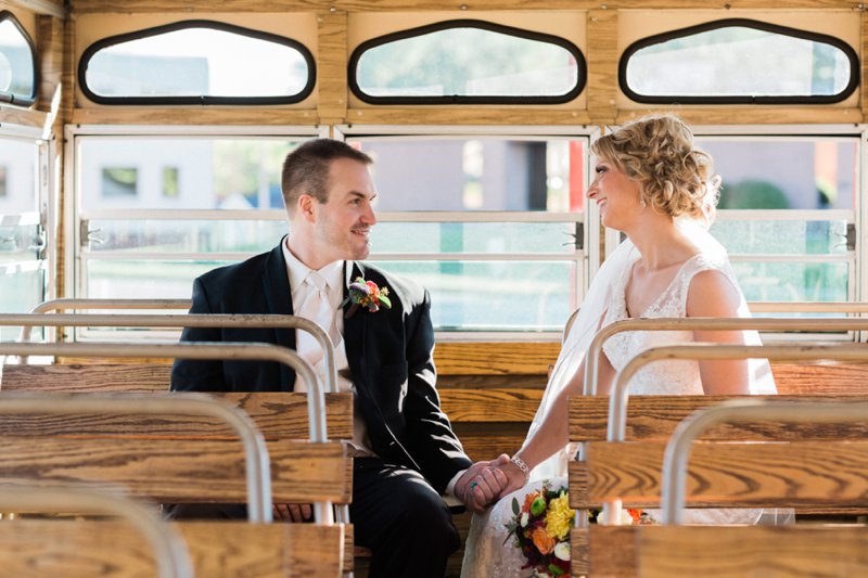 Bride on Trolley Car