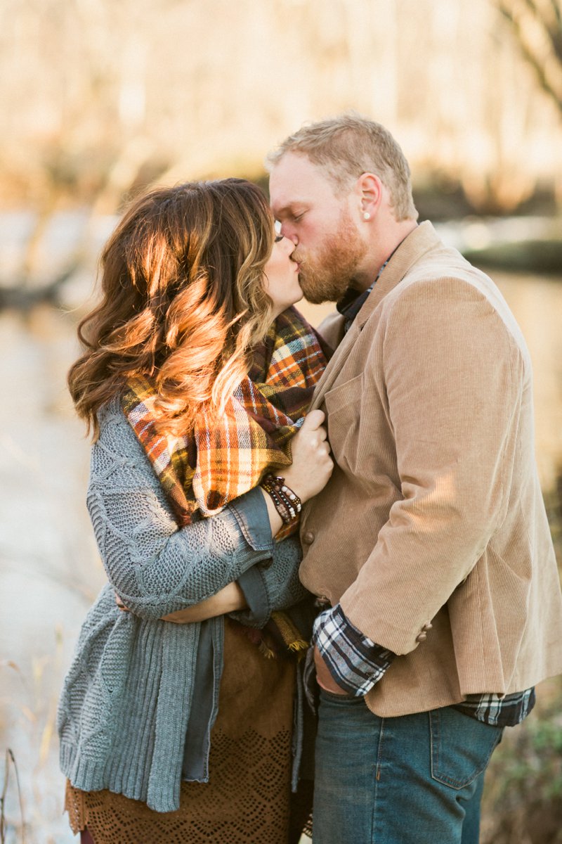 Fall Couple Photos in woods with dogs and campfire