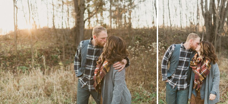 Fall Couple Photos in woods with dogs and campfire