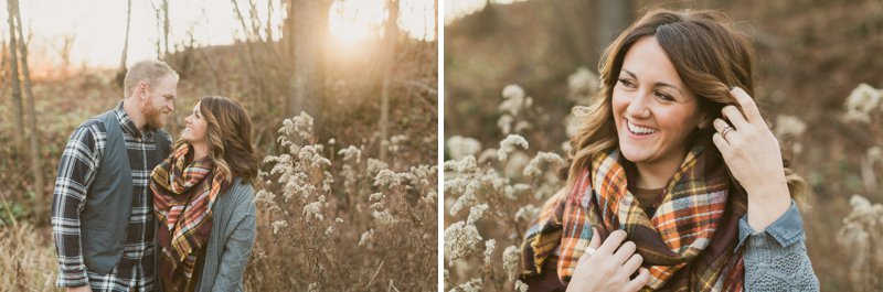 Fall Couple Photos in woods with dogs and campfire