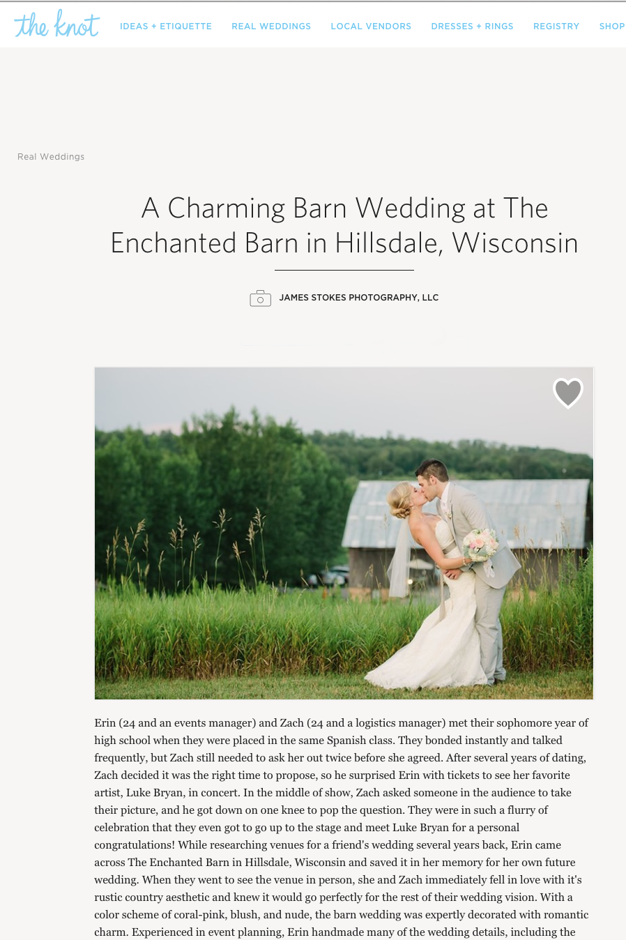 Enchanted Barn Wedding Photographers