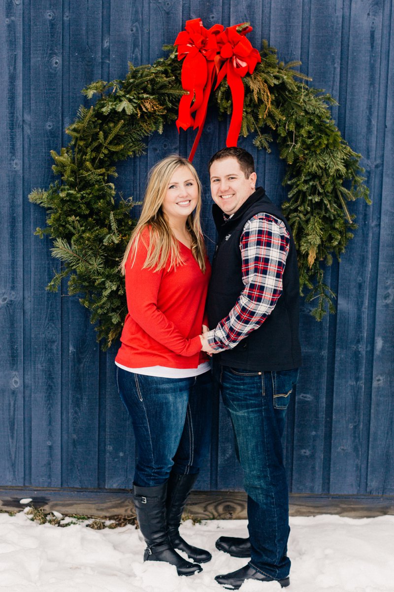 Winter Engagement Photos Sleigh Ride Ringle Wisconsin