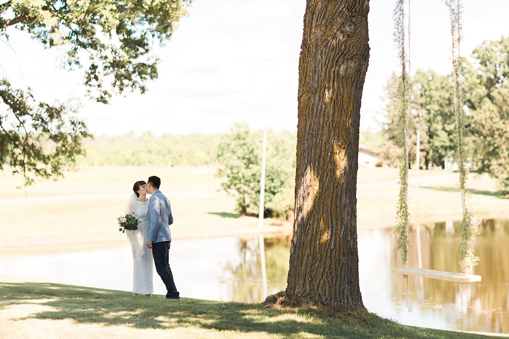 Backyard wedding on the lake