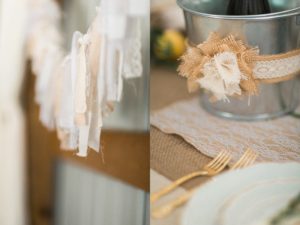 Rustic wedding table decor