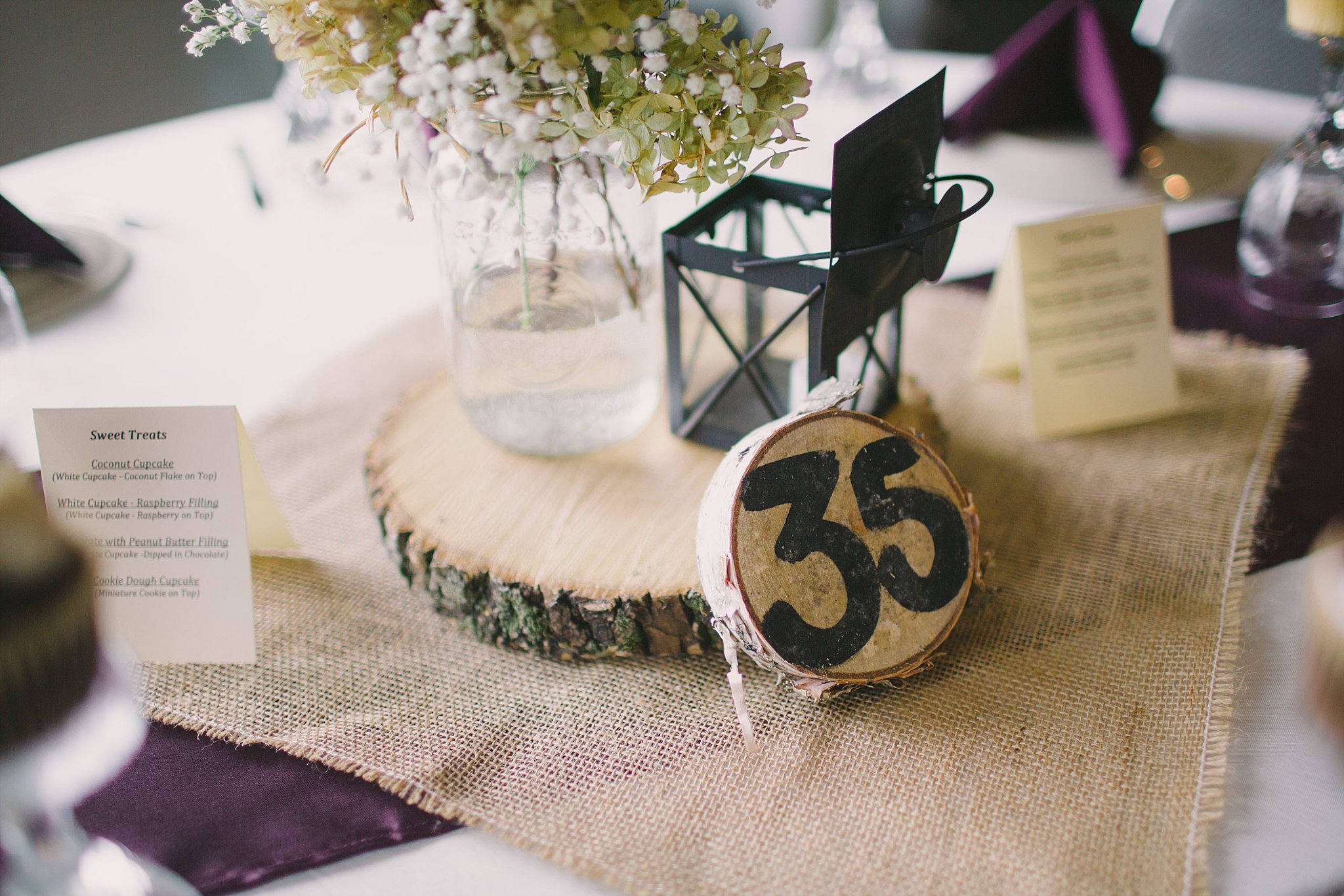 Rustic wedding table decor