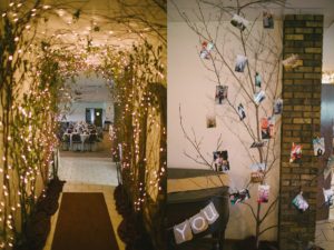 Rustic wedding decor - lights and branches